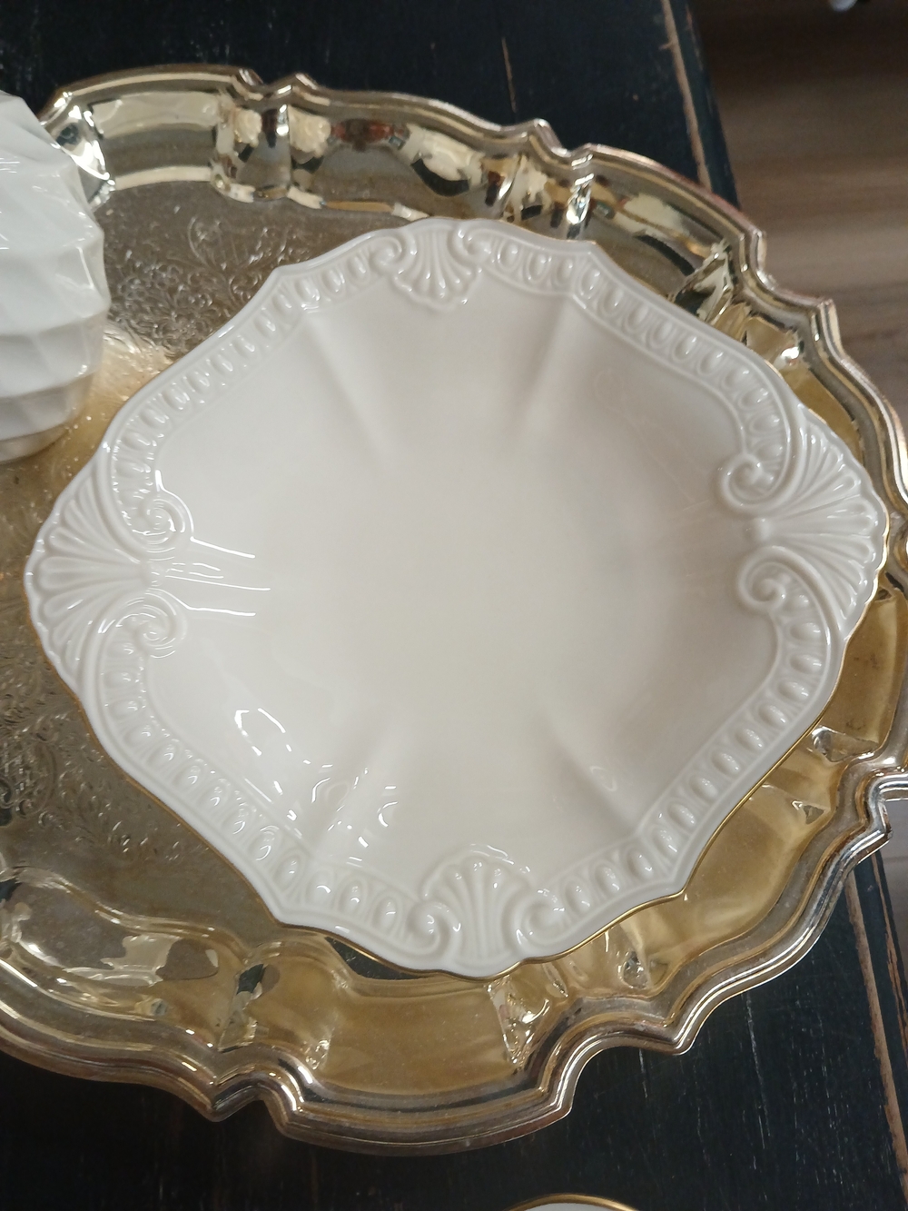 Lenox Cream Ceramic Chadwick Decorative Dish